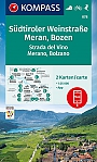 Wandelkaart 078 Südtiroler Weinstrasse Merano Bolzano Kompass