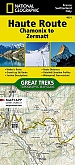 Wandelatlas Haute Route Chamonix to Zermatt Topographic Map Guide | National Geographic