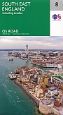 Wegenkaart - landkaart 8 Roadmap South East England including London | Ordnance Survey