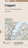 Topografische Wandelkaart Zwitserland 1281 Coppet Versoix Collonge Bellerive Douvaine - Landeskarte der Schweiz