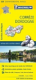 Fietskaart - Wegenkaart - Landkaart 329 Correze Dordogne - Départements de France - Michelin