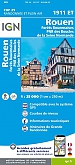 Topografische Wandelkaart van Frankrijk 1911ET - Rouen / Forêts Rouennaises / PNR