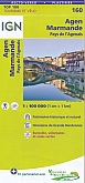 Fietskaart 160 Agen Marmande Périgord  Pays de l'Agenais - IGN Top 100 - Tourisme et Velo