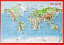 Reliefkaart The Earth Wereld postkaart formaat 15 cm x 10,5 cm | Georelief