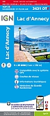 Wandelkaart 3431OTR Lac d'Annecy  Geplastificeerd | IGN