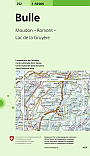 Topografische Wandelkaart Zwitserland 252 Bulle Moudon Romont Lac de la Gruyere - Landeskarte der Schweiz