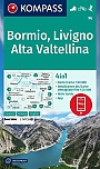 Wandelkaart 96 Bormio, Livigno, Valtellina Kompass