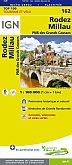 Fietskaart 162 Rodez Millau PNR des Grands Causses - IGN Top 100 - Tourisme et Velo