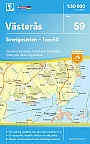 Topografische Wandelkaart Zweden 59 Vasteras Sverigeserien Topo 50