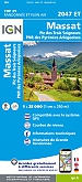 Topografische Wandelkaart van Frankrijk 2047ET - La Bastide-de-Sérou / Massat / Pic des Trois Seigneurs