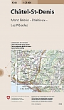 Topografische Wandelkaart Zwitserland 1244 Chatel St. Denis Mont Pelerin Palezieux Les Pleiades- Landeskarte der Schweiz