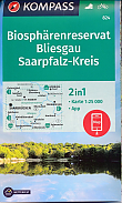 Wandelkaart 824 Biosphärenreservat Bliesgau Saarpfalz-Kreis Kompass