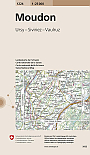 Topografische Wandelkaart Zwitserland 1224 Moudon Ursy Siviriez Vaulruz - Landeskarte der Schweiz
