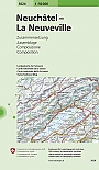 Topografische Wandelkaart Zwitserland 5024 Neuchatel Les Verrières La Neuveville (Samengestelde kaart) - Landeskarte der Schweiz