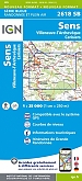 Topografische Wandelkaart van Frankrijk 2618SB - Sens / Villeneuve l'Achevêque / Cerisiers