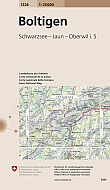 Topografische Wandelkaart Zwitserland 1226 Boltigen Schwarzsee - Jaun - Oberwil i. S. - Landeskarte der Schweiz