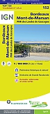 Fietskaart 152 Bordeaux Mont-de-Marsan PNR des landes de Gascogne - IGN Top 100 - Tourisme et Velo