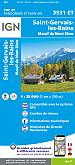 Topografische Wandelkaart van Frankrijk 3531ET - St-Gervais-Les-Bains / Massif du Mont Blanc