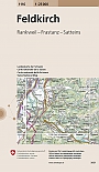 Topografische Wandelkaart Zwitserland 1116 Feldkirch Rankweil Frastanz Satteins - Landeskarte der Schweiz