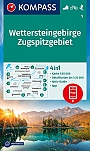 Wandelkaart 5 Wettersteingebirge, Zugspitzgebiet Kompass
