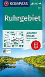 Wandelkaart 821 Ruhrgebiet, 3 kaarten Kompass