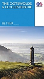Fietskaart Wegenkaart 8 The Cotswolds & Gloucestershire | Ordnance Survey Tour Map