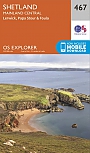 Topografische Wandelkaart 467 Shetland / Mainland Central - Explorer Map
