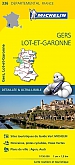Fietskaart - Wegenkaart - Landkaart 336 Gers Lot et Garonne - Départements de France - Michelin