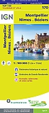 Fietskaart 170 Montpellier Nimes Camargue Gardoise - IGN Top 100 - Tourisme et Velo