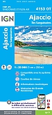 Topografische Wandelkaart van Frankrijk 4153OT - Ajaccio / Iles Sanguinaires