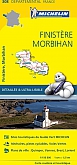 Fietskaart - Wegenkaart - Landkaart 308 Finistere Morbihan - Départements de France - Michelin