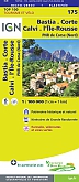 Fietskaart 175 Corsica Bastia Corte PNR de Corse (Nord) - IGN Top 100 - Tourisme et Velo