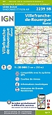 Topografische Wandelkaart van Frankrijk 2239SB - Villefranche-de-Rouergue Martiel