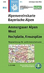 Wandelkaart BY 6 Ammergebirge West, Hochplatte, Kreuzspitze | Alpenvereinskarte
