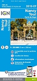 Topografische Wandelkaart van Frankrijk 3315ET - Nancy / Toul / Foret de Haye