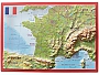 Reliëfkaart Frankrijk postkaart formaat 15 cm x 10,5 cm | Georelief