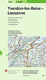 Topografische Wandelkaart Zwitserland 5020 Yverdon les Bains (Samengestelde kaart) - Landeskarte der Schweiz