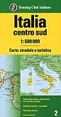 Wegenkaart - Landkaart 2 Zuid en Centraal Italië (met eilanden) - Touring Club Italiano (TCI)