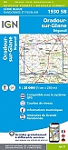 Topografische Wandelkaart van Frankrijk 1930SB - Oradour-sur-Glane Brigueuil