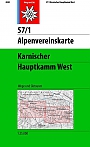 Wandelkaart 57/1 Karnischer Hauptkamm West | Alpenvereinskarte