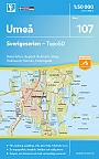 Topografische Wandelkaart Zweden 107 Umea Sverigeserien Topo 50