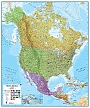 Magneetbord Wandkaart Noord-Amerika 120x100 cm  | Maps International