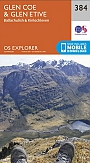 Topografische Wandelkaart 384 Glen Coe / Glen Etive Ballachulish & Kinlochleven - Explorer Map