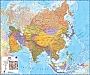 Wandkaart Azië Politiek geplastificeerd met ophangstrips 120 x 100 cm | Maps International