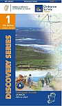 Topografische Wandelkaart Ierland 1 Donegal (NW) Discovery Map Ireland