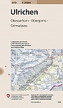 Topografische Wandelkaart Zwitserland 1250 Ulrichen Oberaarhorn Obergoms Grimselpass - Landeskarte der Schweiz