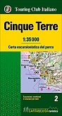 Wandelkaart 2 Cinque Terre Carta escursionistica | TCI