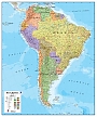 Prikbord Wandkaart Zuid-Amerika 120x100 cm  | Maps International