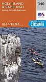 Topografische Wandelkaart 340 Holy Island / Bamburgh Wooler, Belford & Seahouses - Explorer Map