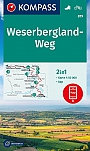 Wandelkaart 819 Weserberglandweg Kompass